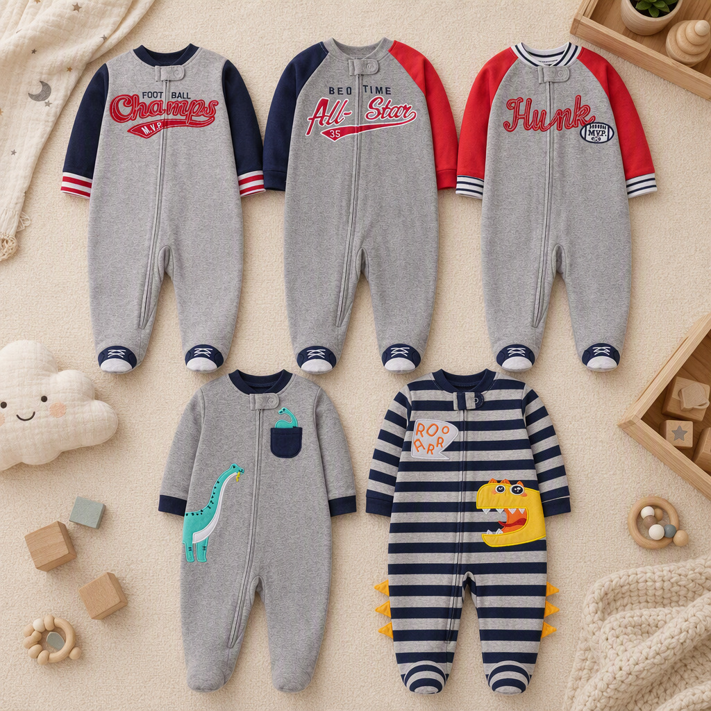 Combinaison à pieds en coton d - Cotton Baby Onesies Zipper avis et prix